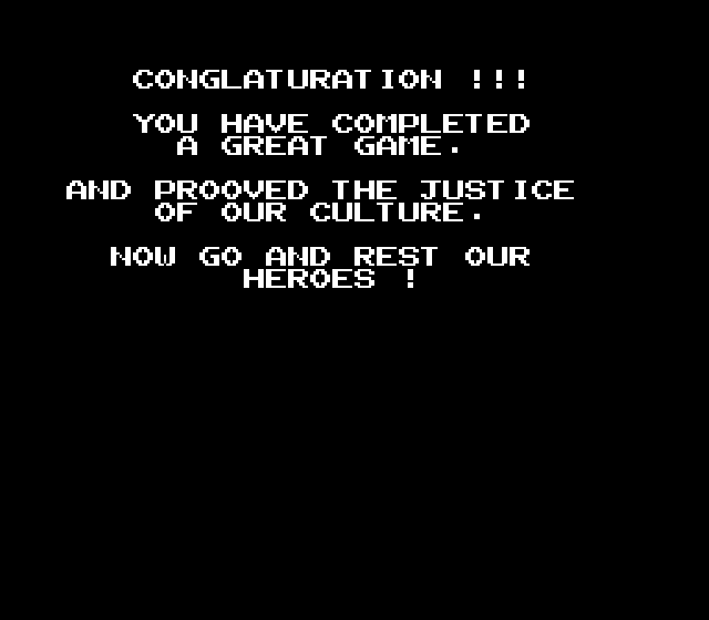 Ghostbusters the video game NES End Screen