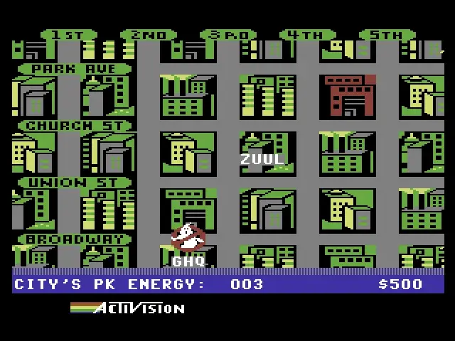 Ghostbusters Video Game Map Screen
