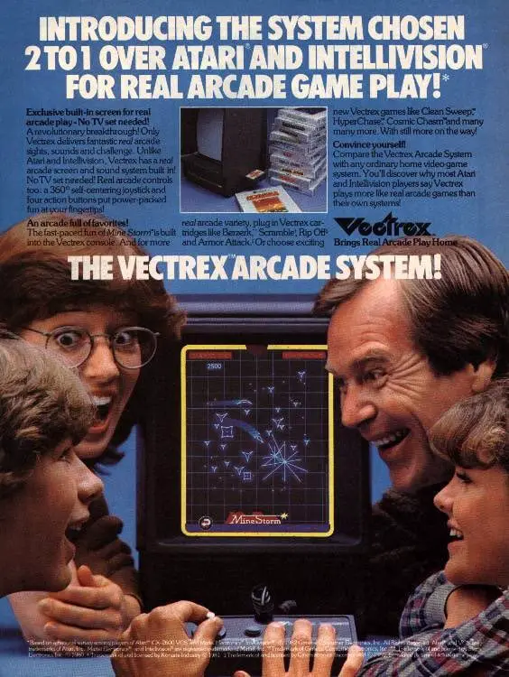 The Vectrex Arcade System Advert for the console