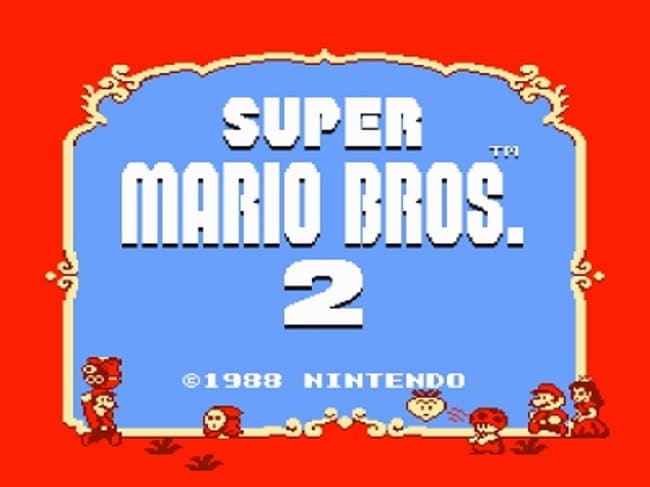 Super Mario Bros 2 Title Screen on the NES